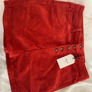 Corduroy rust mini skirt
